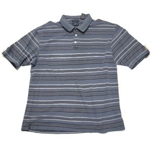Vintage Men's Dockers Golf Striped Blue Polo Shirt Size XL 1990's